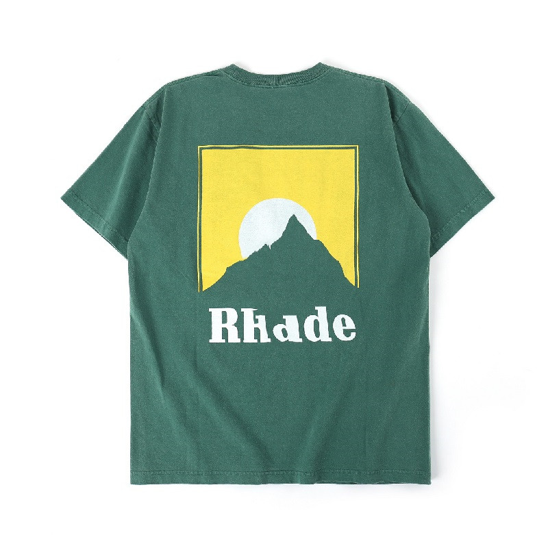 

2020 Mens Designer T Shirt Men Women Streetwear Casual High Street Tshirt Cotton Couple Top Tees RHUDE T-shirts, Green