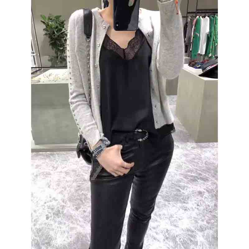 

Women Sweater 19th Autumn and Winter New Cardigan Coat Light and Warm Cold-proof Fashion Wild Wool Cashmere Sweater, Black
