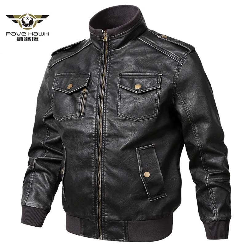 

Faux Leather Jacket Men 2019 Winter Motorcycle PU Leather Jackets Male Spring Bomber Jackets Outerwear Coats Plus Size 5XL, Black