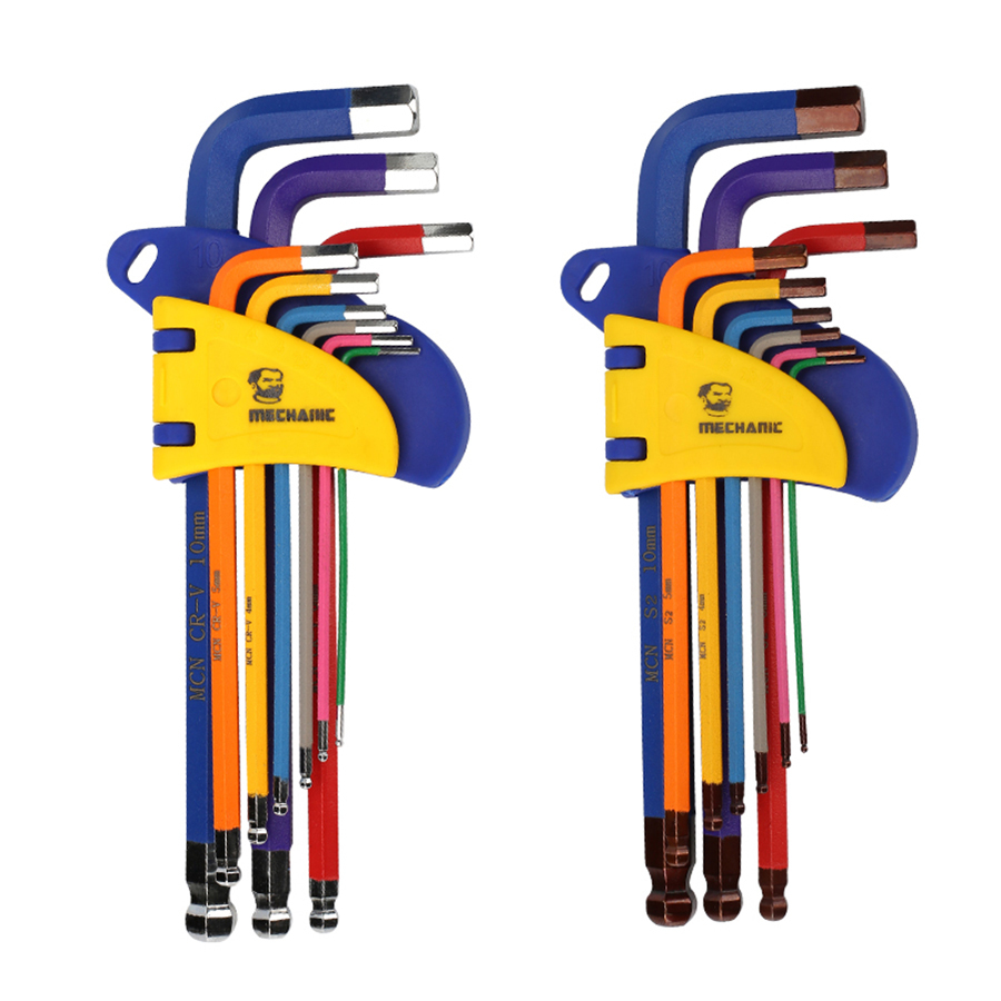 Ankunft T Typ Hex Schlüssel Allen Wrench Set+Griff Ball Für Bike Auto Werkzeug V