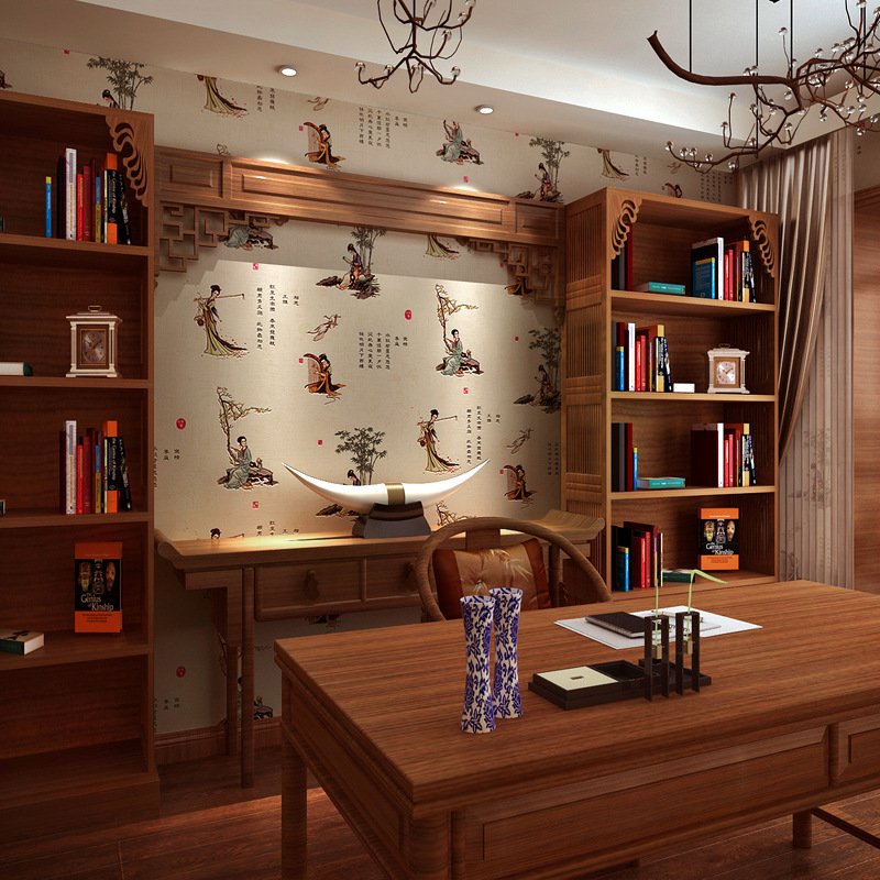 

Chinese retro wallpaper for bedroom living room office kitchen wall papers home decor bedroom decor wallpaper sticker, A-8092 extra thick