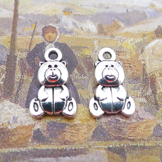 

A1964 16*11mm Little Bear Ancient Silver Combine Gold Product Parts Diy 200 Individual / Package 0.9 G