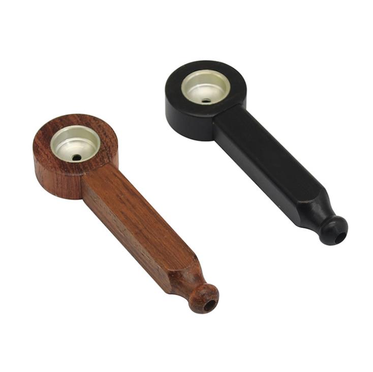 

2019 New Mini-wooden Pipe Spot Portable Metal Filtration Straight-pole Small Pipe Long-style Tobacco Tool