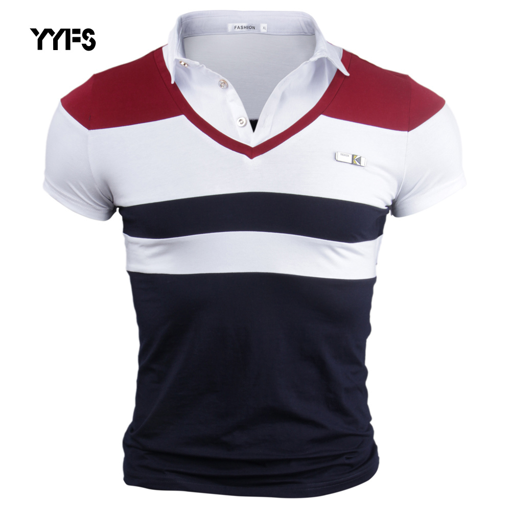 

Yyfs Brand Mens Cotton Turn-down Collar T-shirt Summer Man T-shirts Short Sleeve Tops Patchwork Casual T Shirt Men Solid 4xl Y19060601, But tshirt 02