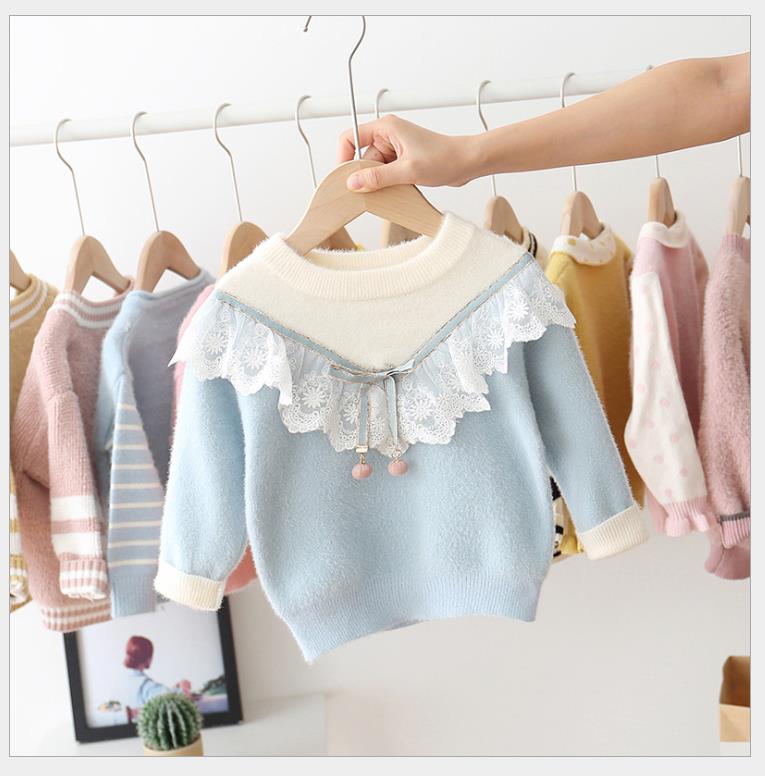 

Girls' knitwear thickened, White