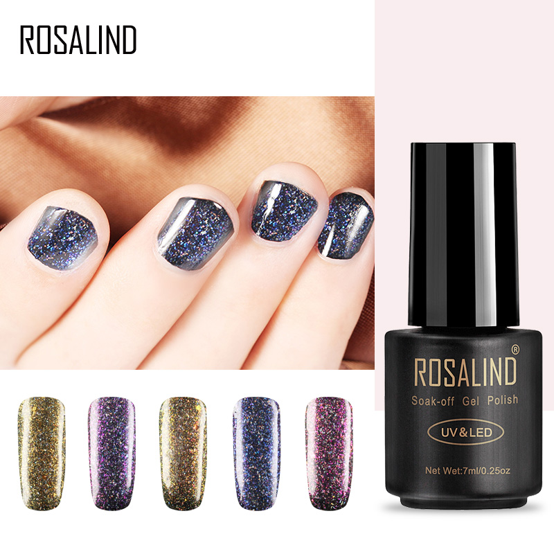 

ROSALIND Gel 1S Nail Polish 7ml Magic Starry Sky Nail Art Glitter DIY Painting Semi Permanent UV LED Soak off Gel Lacquer, Rarg