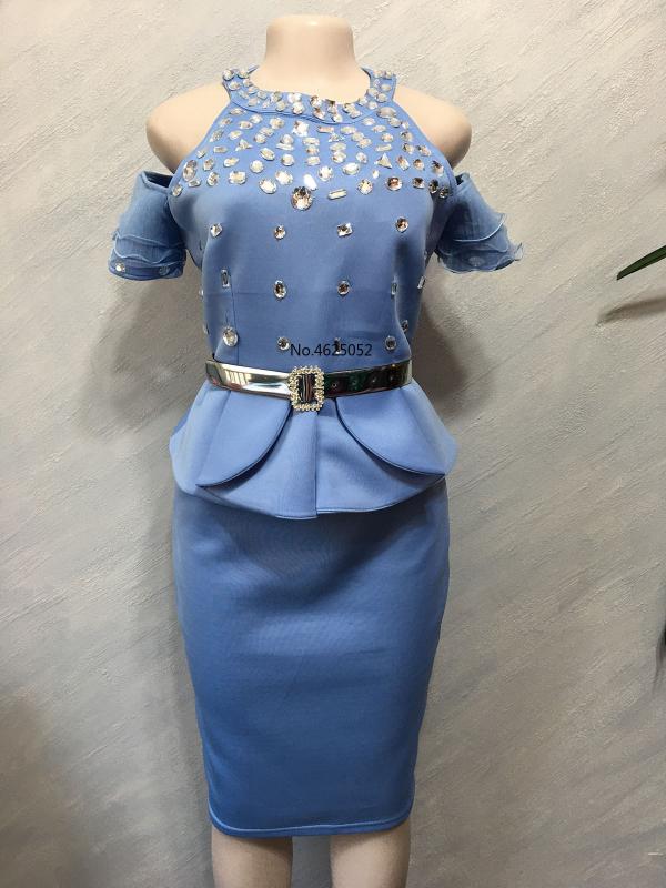Nouveau Style à la mode femmes africaines robes de soirée automne deux pièces ensembles match jupe pour dame robes africaines pour les femmes