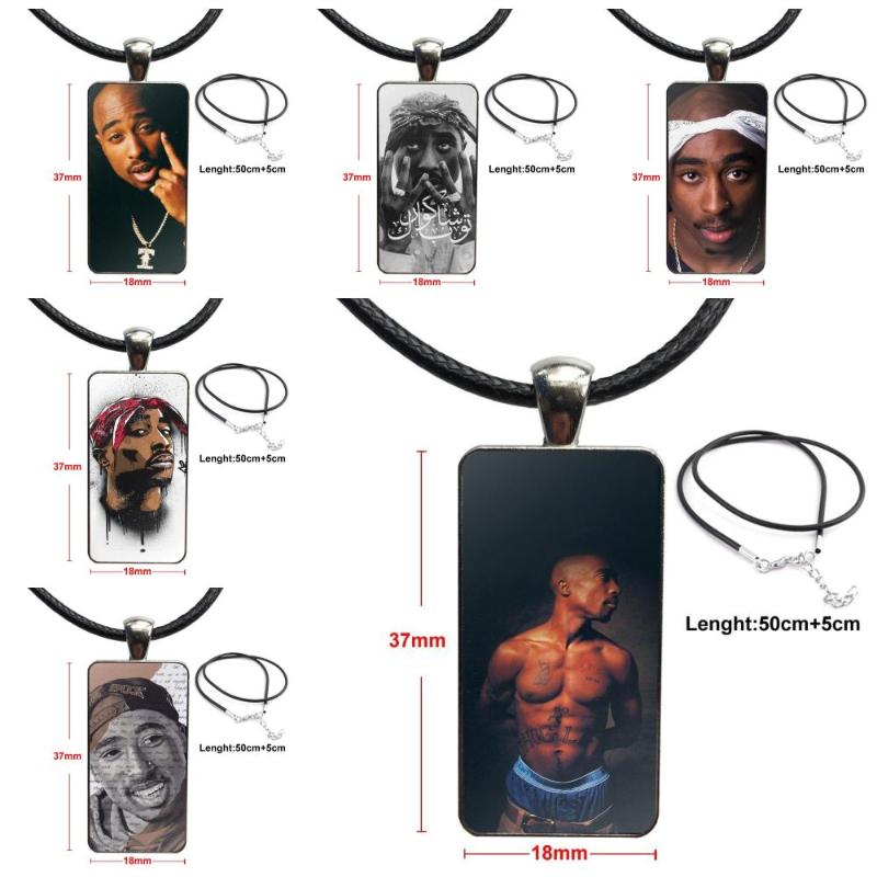 

Cool 2pac Tupac Shakur Special Offer For Kids Beads Design Fashion Vintage Glass Women Rectangle Necklace Pendants