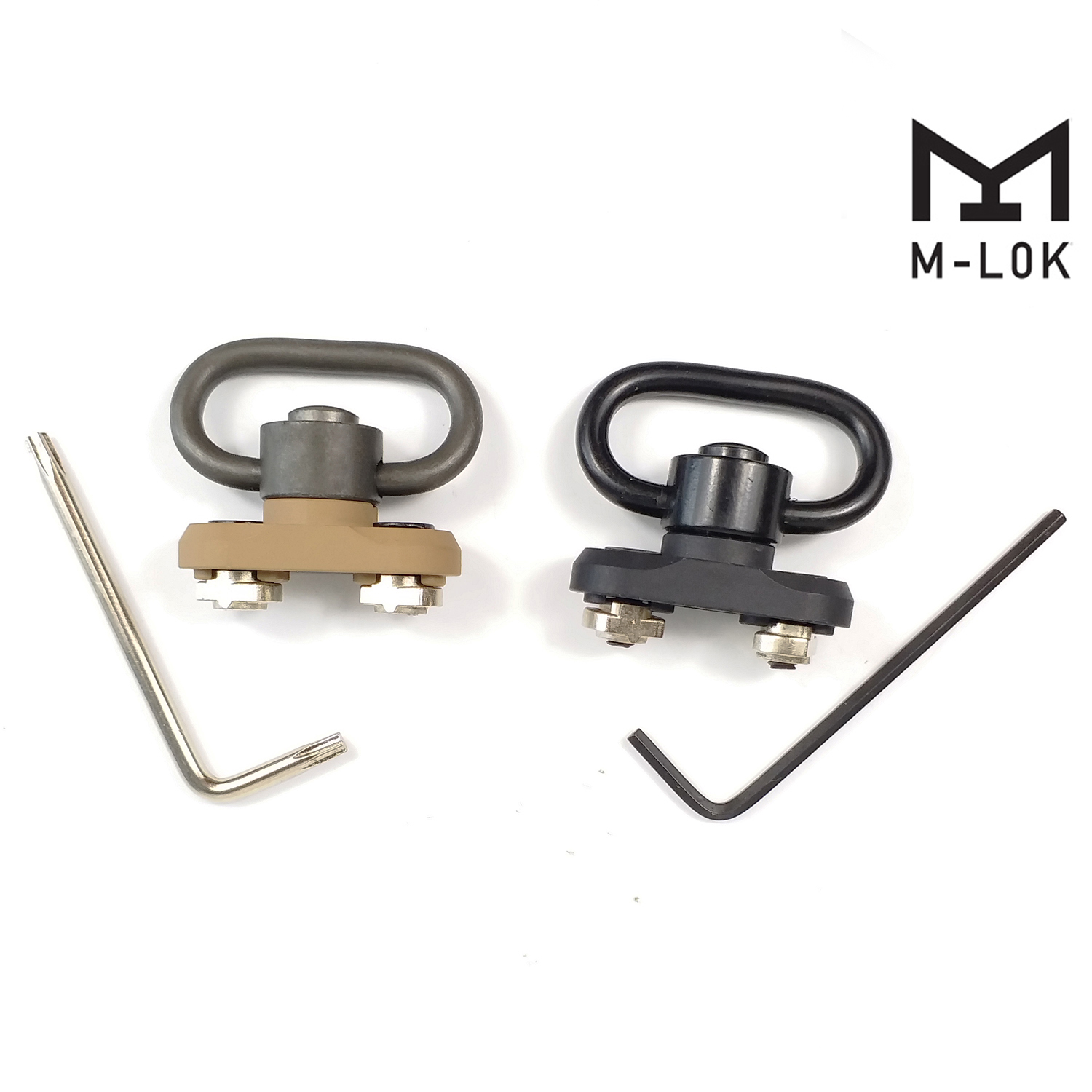 

M-LOK Standard QD Sling Swivel Adapter Rail Mount Kit(QD Swivel Included) Fit M-Lok Handguards Tan and Black Color