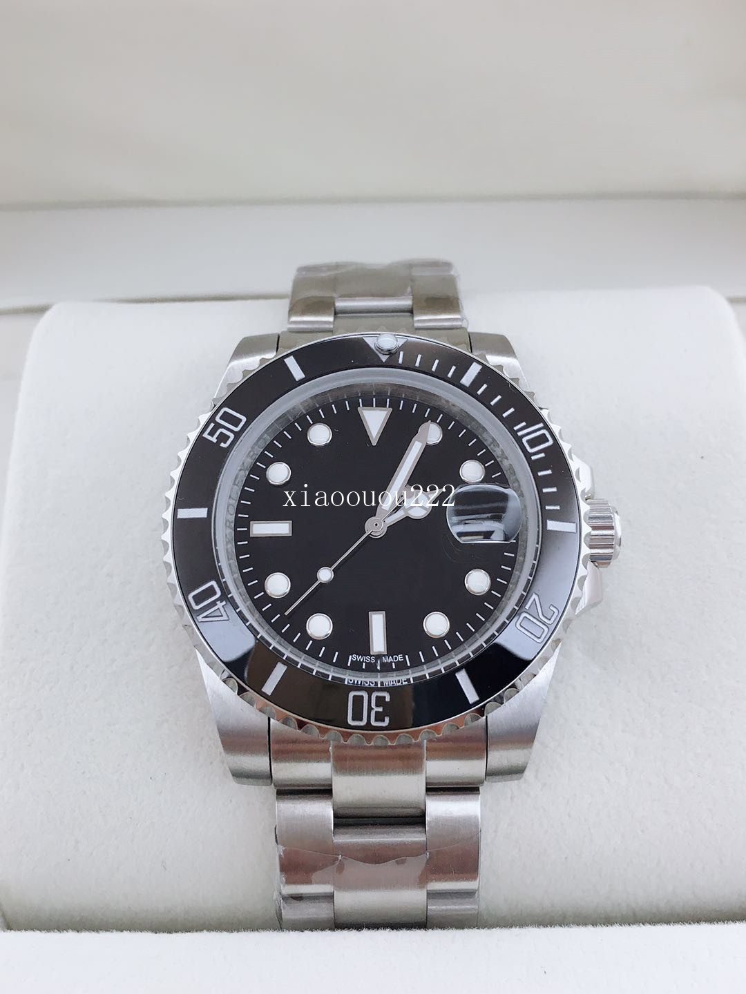 

Fashion Ceramic Bezel 2813 Mens Automatic Movement New Mechanical Stainless Steel Watch Sports Self-wind Watches Wristwatches, Slivery;brown