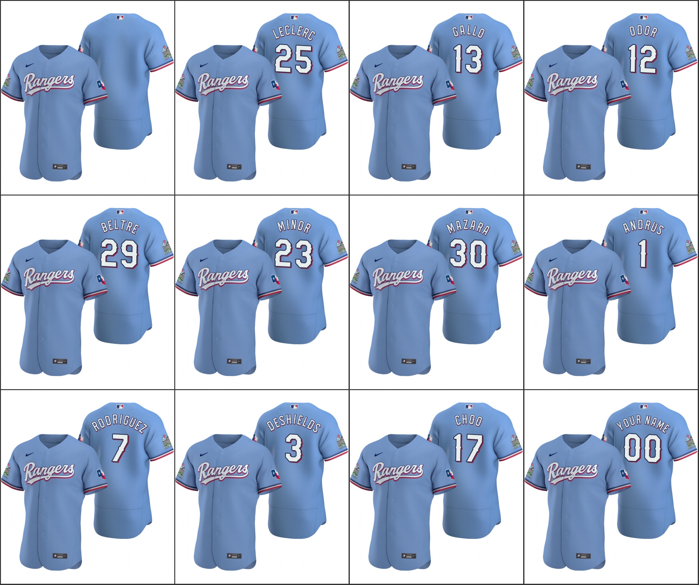 4xl texas rangers jerseys