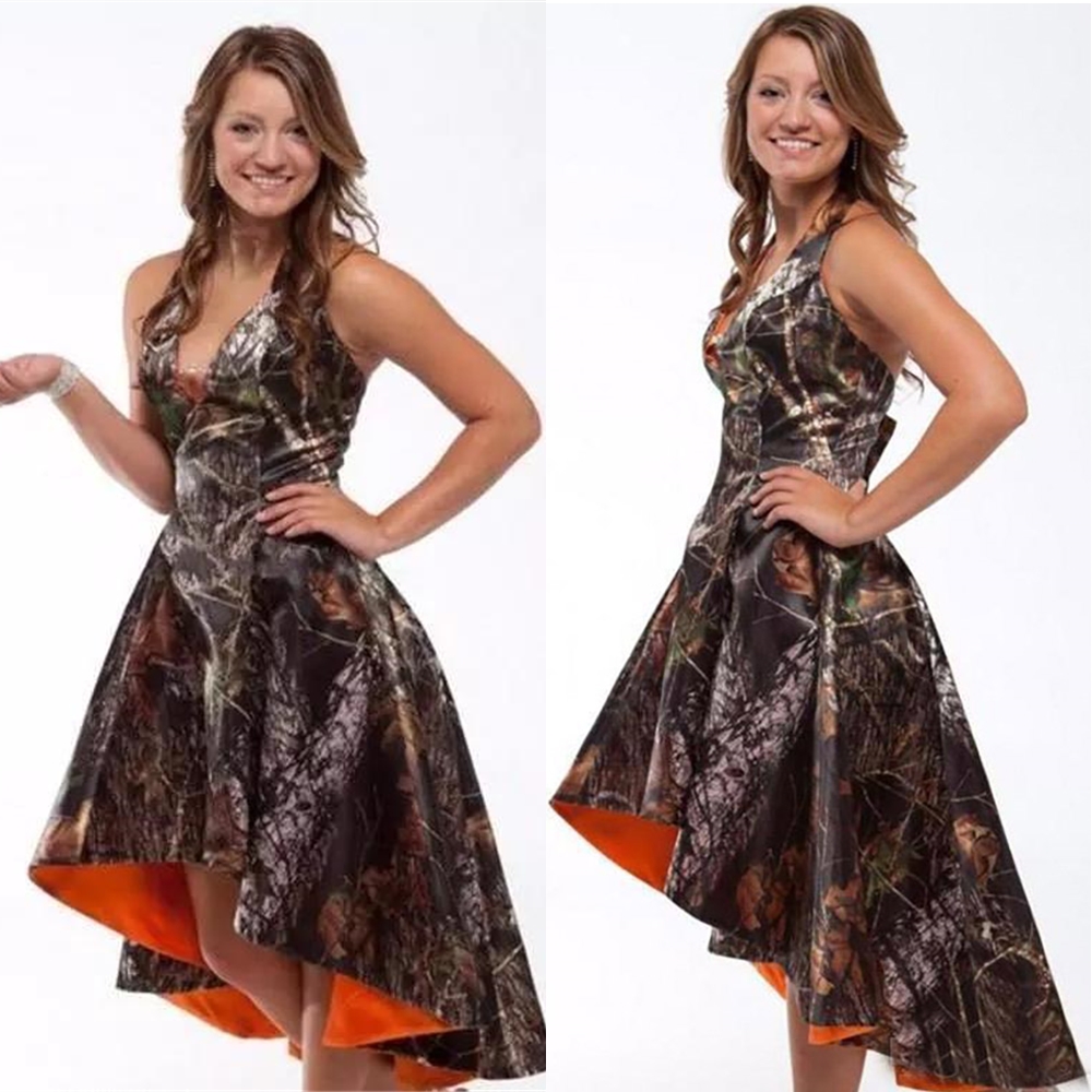 Nouveau Sexy haut bas Camo robe de bal formelle soirée robe de soirée Fiesta formelle robe de demoiselle d'honneur taille personnalisée