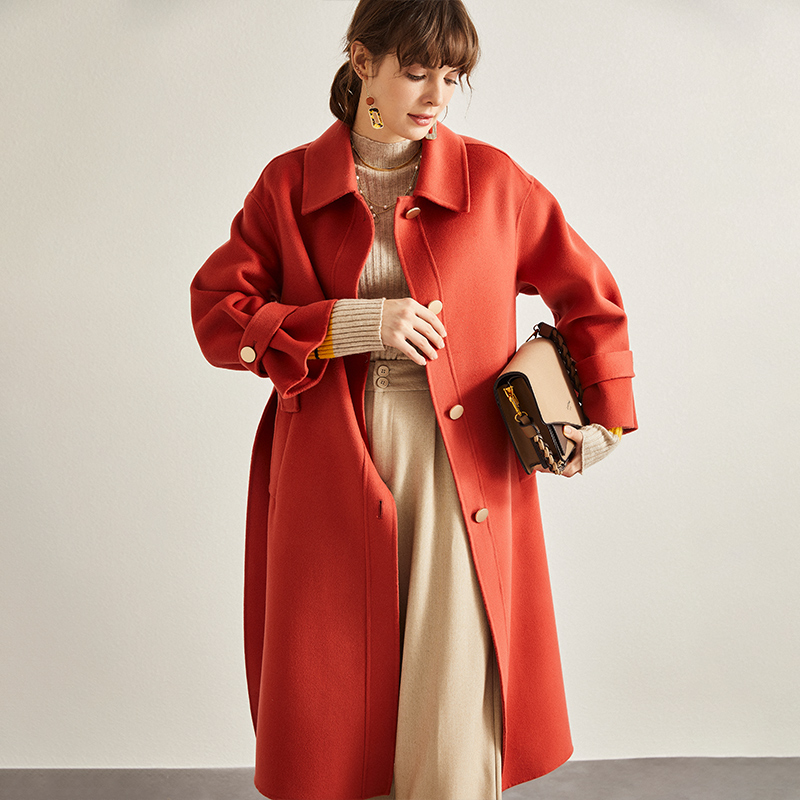 

Hepburn wind in the winter of 2020 in the new high-end long over-the-knee waitmore wool double coat female, See chart
