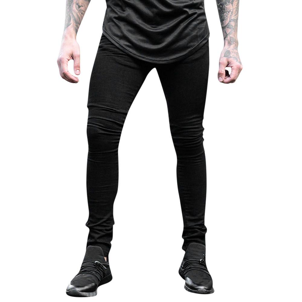 

New Fashion Denim Men Skinny Jeans Masculino Elastic Pencil Trousers Black Jeans For Men Pants Slim Fit Calca Masculina 20, Beige