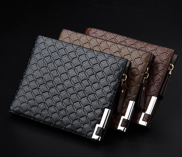 2026 New Men PU Press Printing Short Card Holder Business Square Clutch Wallet Mix Style Free Shipping