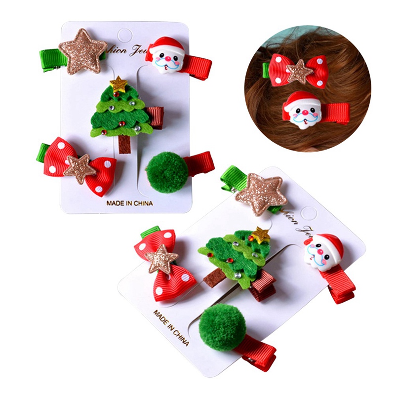 

5Pcs/set Children Hair Clips Christmas Girl Crown Tiara Hairpin Hairclips Christmas Decor