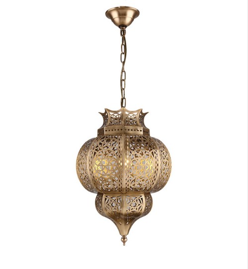 

European and American style chandelier bronze Lamp Retro creative lamp hollow restaurant bar table hollow carved lanterns LLFA