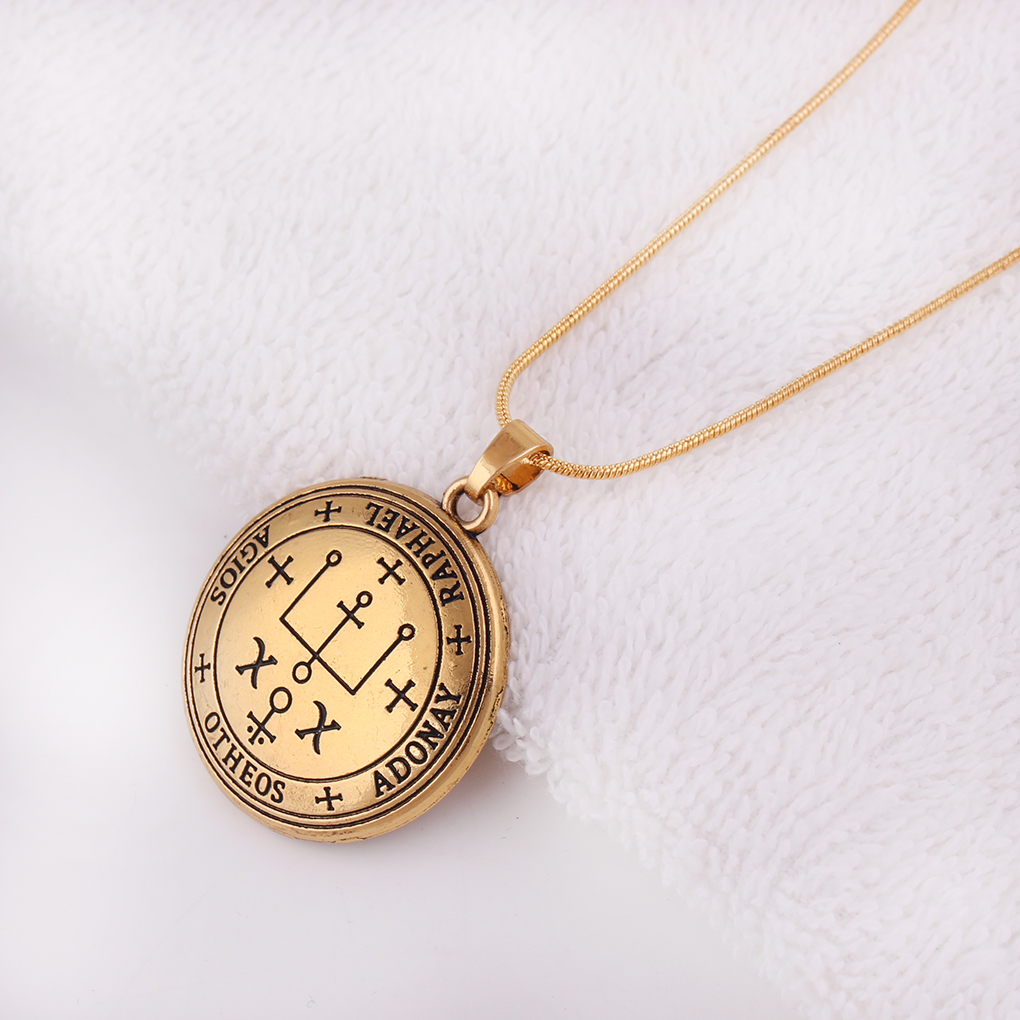 

HL0014 Factory direct viking knotted alloy adjustable necklace amulet nune letter European style pendant men women couple religious jewelry