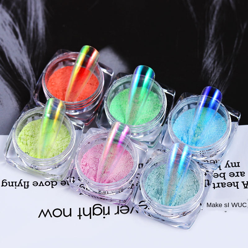 

Cross-Border Ice Penetration Bare Toner Aurora Powder Net Red Nail Symphony Mermaid Mirror Flour Mirror Powder Fairy 0.2g