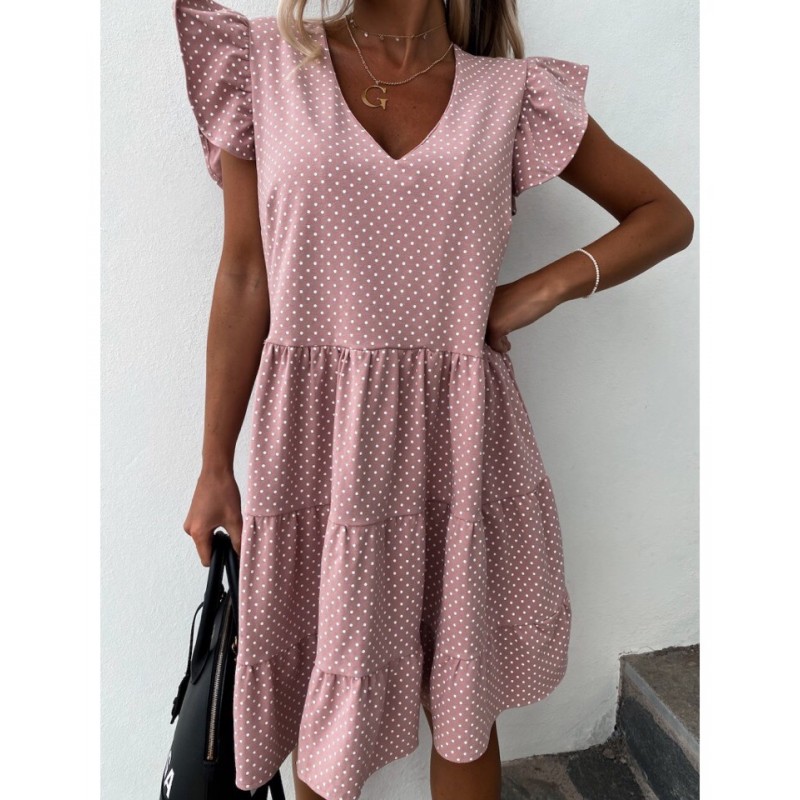 

Women Summer Puff Sleeve Dress Dot Dress Elegant Women Party Fashion Tunic Sundress, Blue