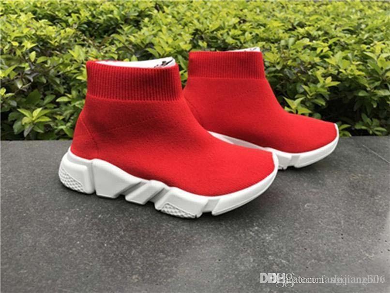 Chaussures de course pour enfants Mode enfants Baskets montantes Luxe Boost Sock Chaussures Stretch Knit Jogging Vitesse High Slip on Sneakers fo