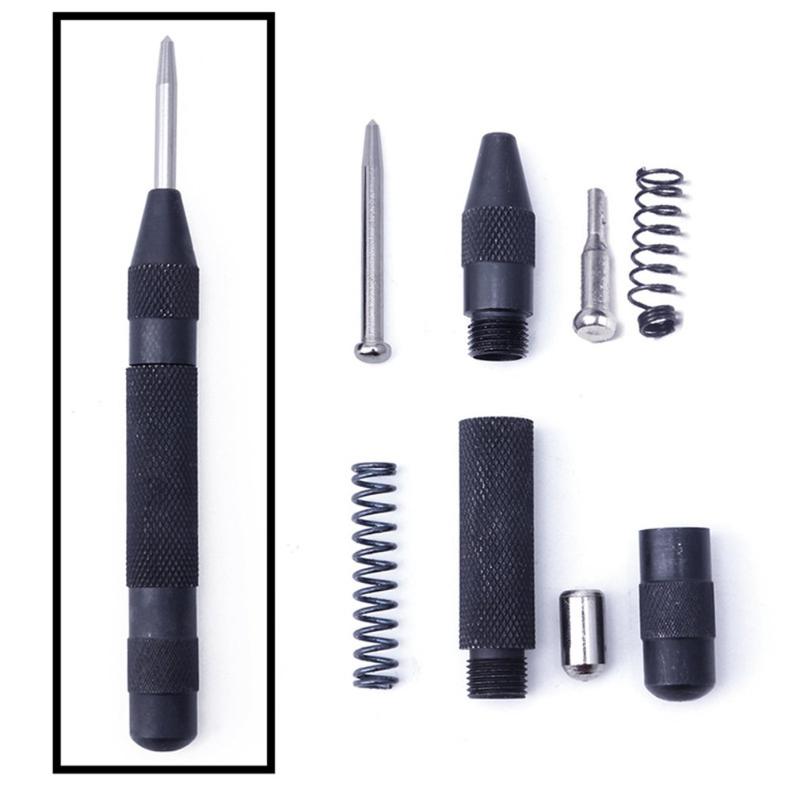 

5 Inch Black HSS Automatic Drill Center Pin Punch Spring Loaded Center Punch for Marking Starting Holes Tool
