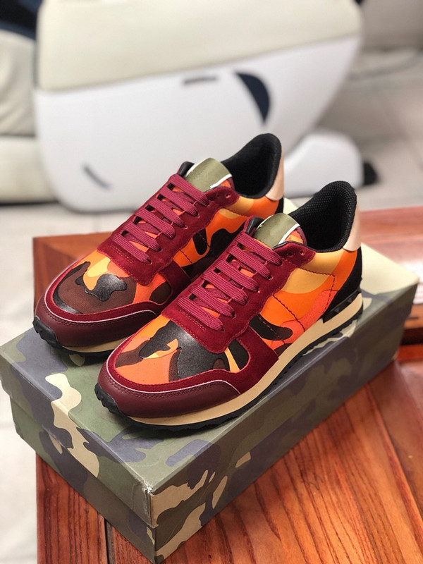 

Women Men studded genuine Leather Suede Shoes camouflage Star pattern Sneakers casual Rock runner fashion Trainers large, 06