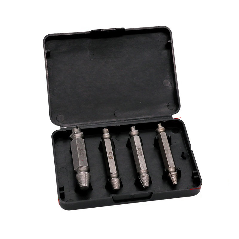 

4pcs/set Damaged Screw Extractor Drill Bits Guide Set Broken Speed Out Easy out Bolt Stud Stripped Screw Remover Tool
