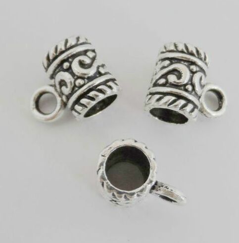

500pcs/lot alloy Bail Beads Spacer Beads Charms Sliver Plated for Jewelry DIY Making 7x9mm, Black