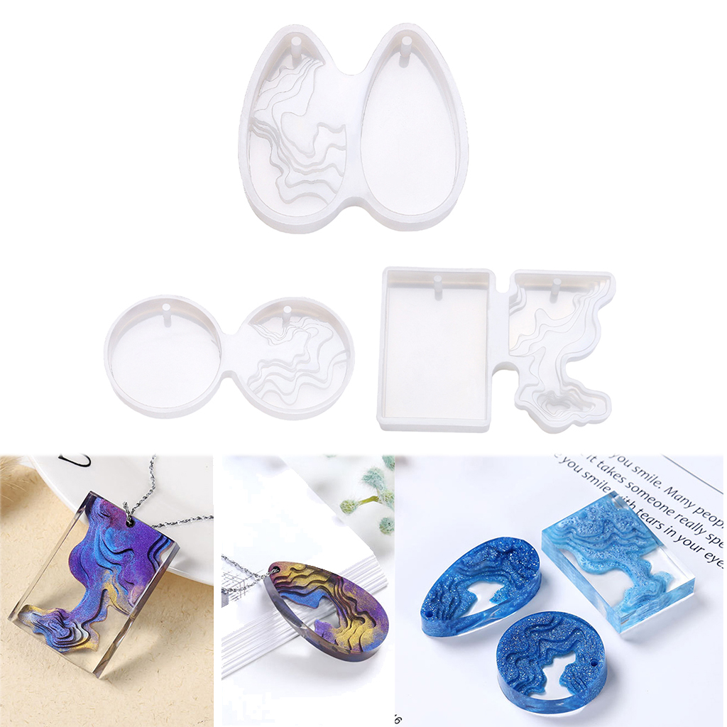 

3sets island mold silicone ornament moulds jewelry pendant making crafts