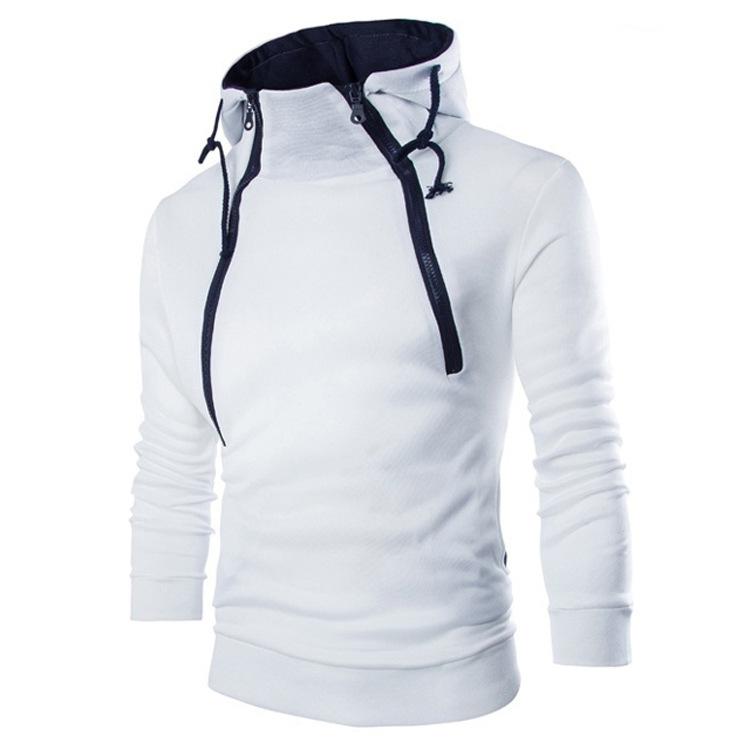 

Hot Sale Desinger Double Zipper Designer Hoodies Mens Casual Turtleneck Fleece EU Size Sweatshirts Harajuku Pullovers, White