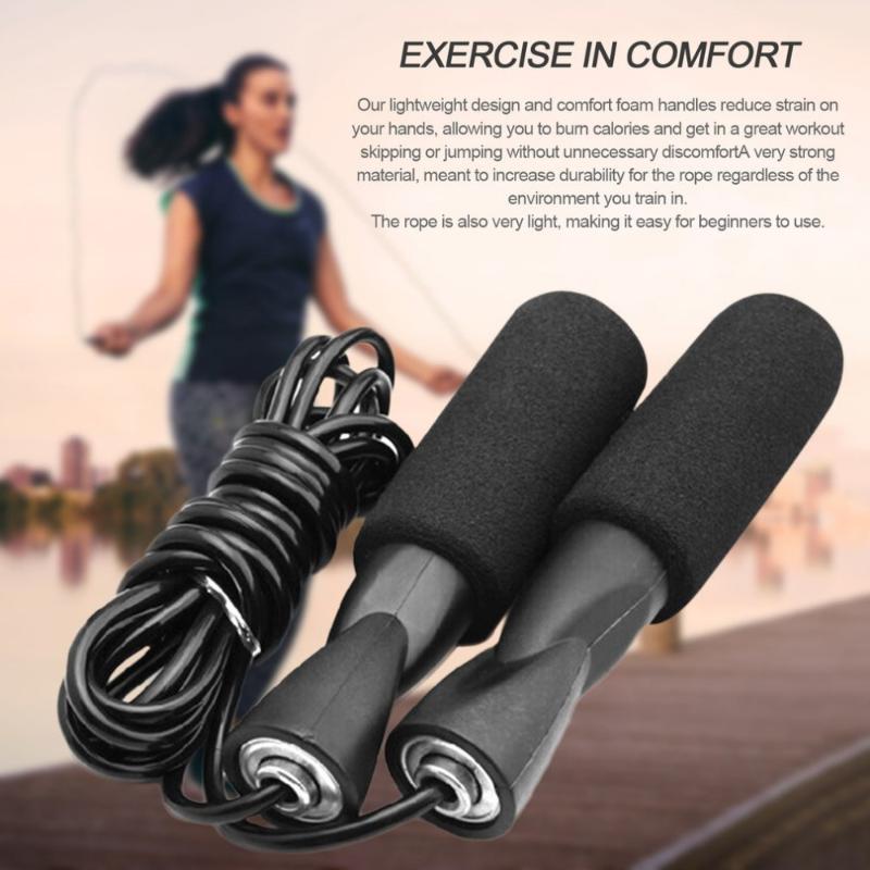 

Aerobic Exercise Boxing Skipping Jump Rope Adjustable Sports Exercise Gym Fitness Equipment Adjustable Bearing Speed Black 326