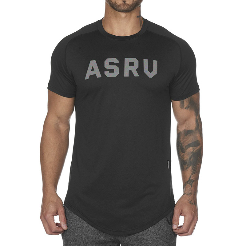 

Men Tshirt Fitness Casual Style Slim Round Neck T Shirts Tops Mens Short Sleeve T-shirt with Black and white T-shirts Asian Size