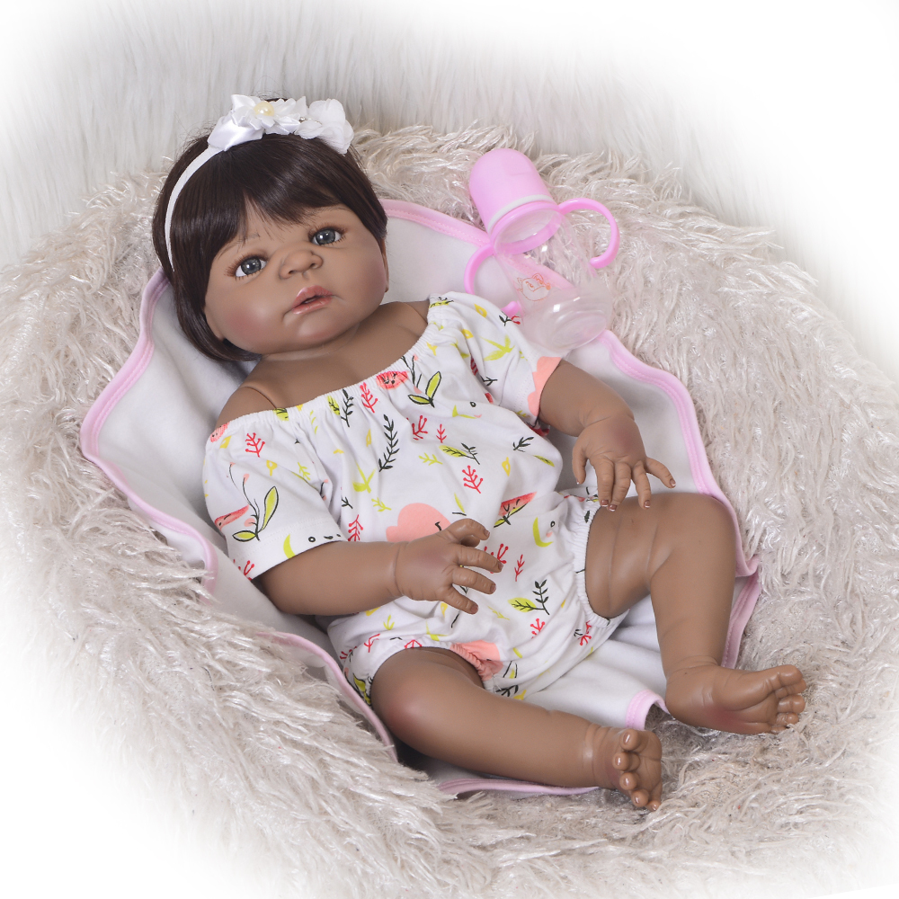 silicone baby dolls black cheap