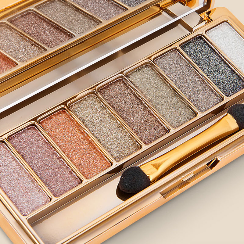 

Lameila Dazzle Bright 9 Color Eyeshadow Palette Mousse Earthy Nude Eye Shadow Palettes Black Smokey Eyes Makeup