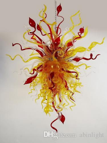 

100% Handmade Blown Glass Art Chandelier Modern LED Bulbs Glass Pendant Light Modern Home Decor Glass Chandelier with CE UL Certificate