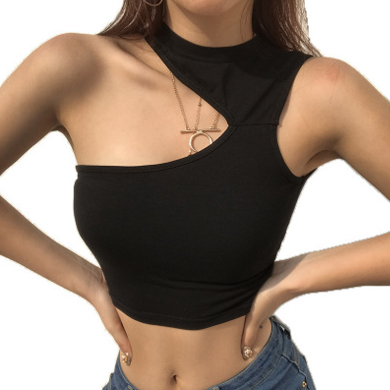 

Black O-Neck Sleeveless Sexy Women Girls Vest Crop Tops T-Shirt Summer Tank Tops Bustier Female Short Blouse Casual Slim Clothes, White