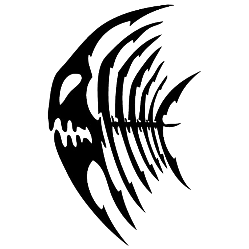 

16*10.2cm Fishbone Monster-Tribal Decal Vinyl Sticker Be Different Rear Window Car Sticker Body Decals, Color