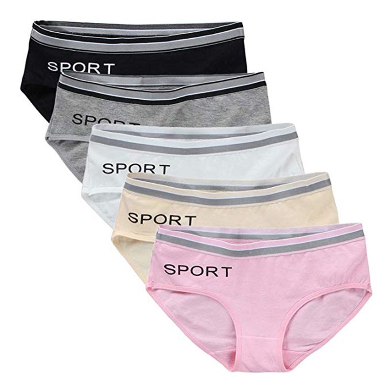 

5Pcs Girls Panties Cotton Underpants Teenage Kids Panties Children Short Briefs 95AE, Multi