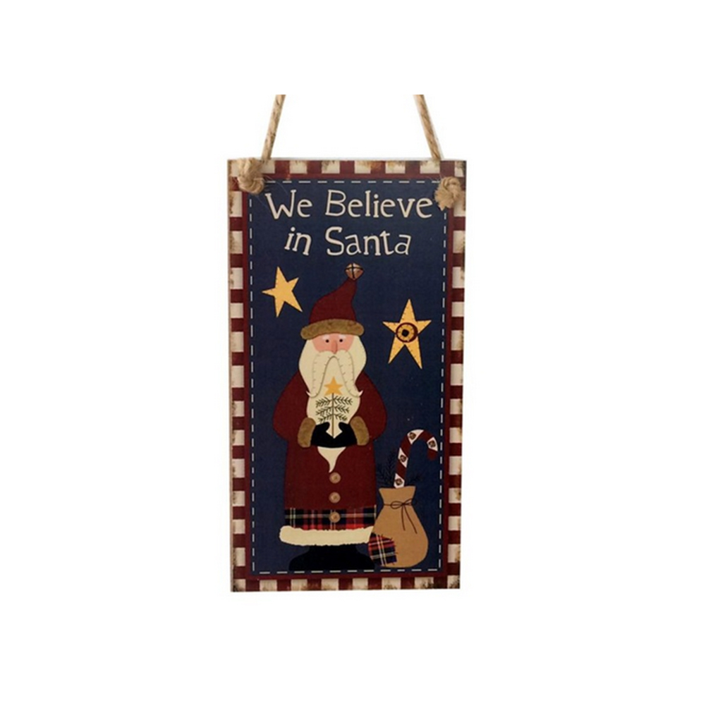 

Creative Christmas Door Hanging Sign Merry Christmas Wooden Cute Plaque Board Home Decoration Santa Claus Colorful