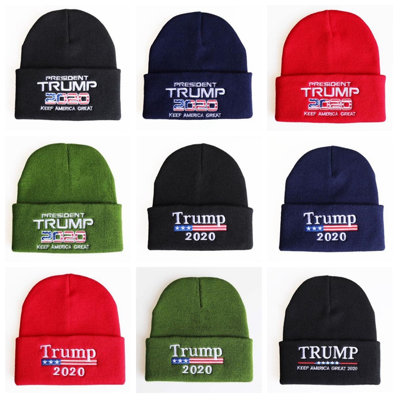 

Trump 2020 Hats Knit Winter Skullies Caps Donald Re-Election Beanie Keep America Great Embroidery USA Flag Cap Casual Beanie Ski Hat D6166, Remark your choices