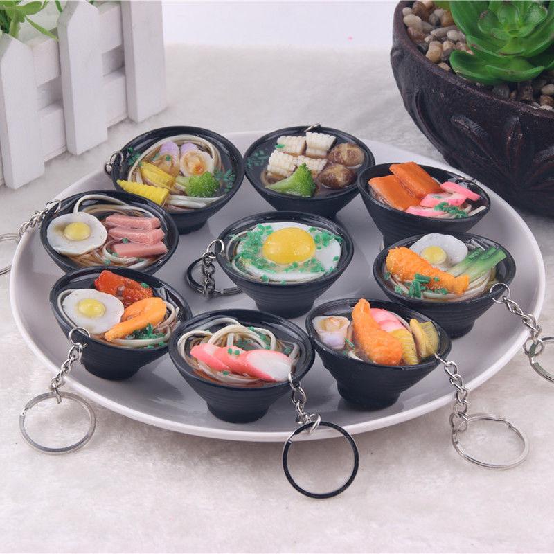 

Japanese Food Noodles Key Chain Funny Keyring Bag Purse Pendant Keychain Gifts Charm Pendant Purse Keychain FFA149