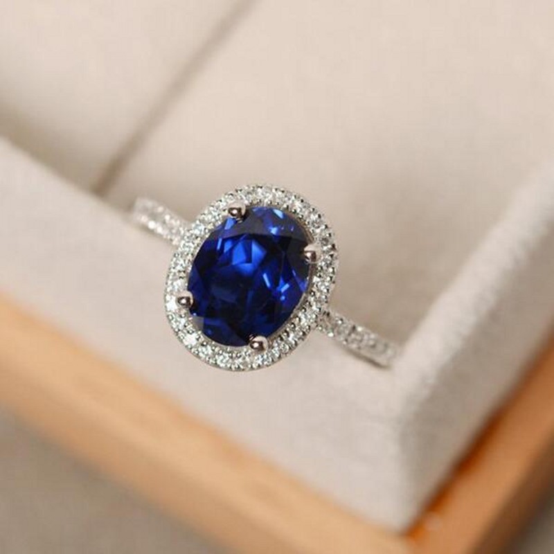 

Wholesale- Luxury Jewelry 925 Sterling Silver Oval Cut Multi Color Topaz CZ Diamond Party Women Wedding Band Ring For Lovers' Gift