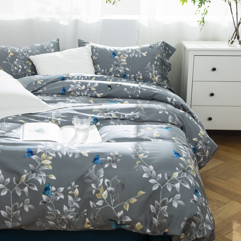 

Basis Satin Bedding Sed Free Shipping 4pcs Countryside Quilt Cover 100% Cotton Wedding 1.8m Coupe Bedsheet Hot Bedding Article, Green