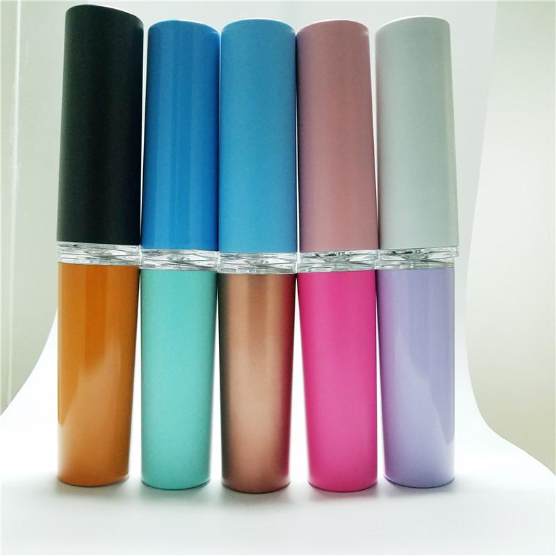 

11colors 20oz Stainless Steel Skinny Tumbler Vacuum Insulated Straight Cup Beer Coffee Mug Glasses with Lids and Straws, As show