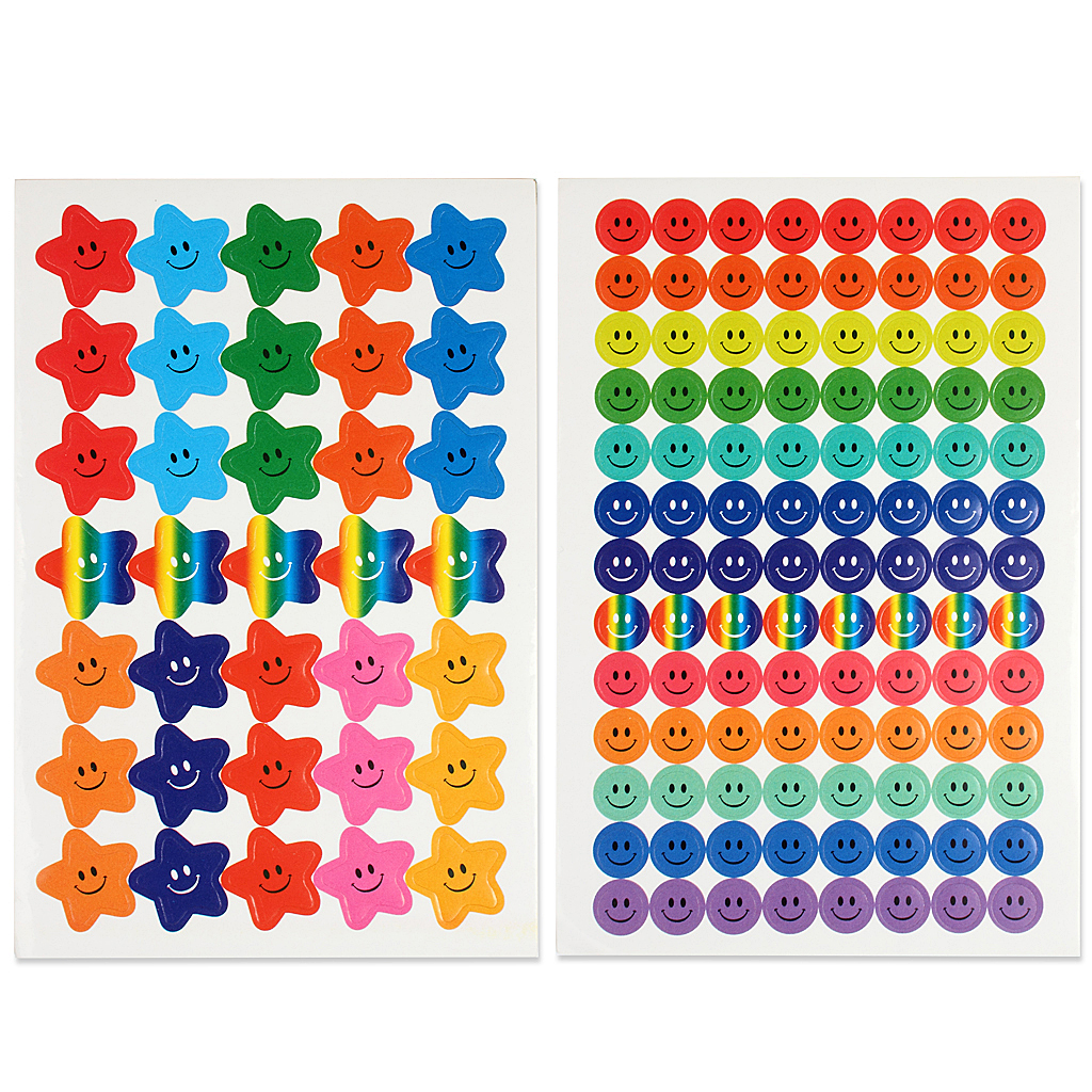 

Happy Face Stickers And Smiling Star Stickers 20 Sheets 1390 Pcs Colorful Award Stickers For Kids Incentive Decorative For Books