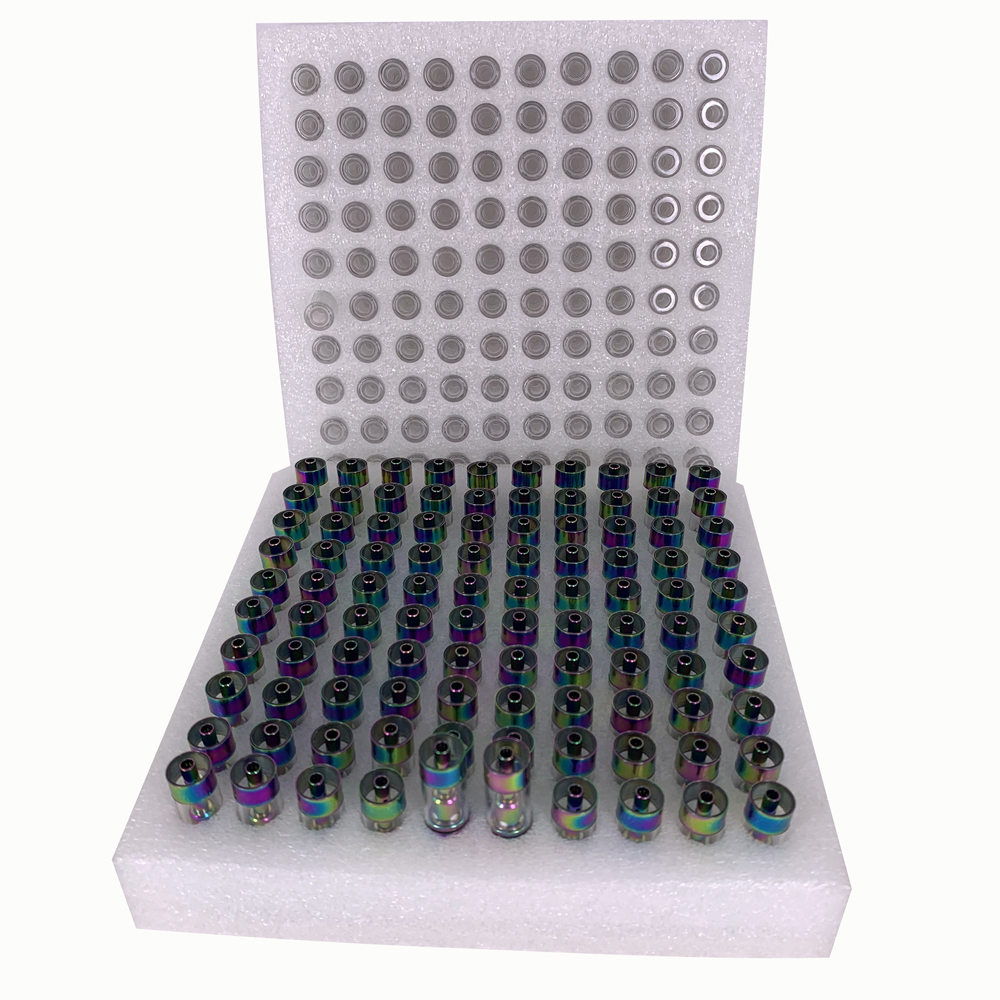 

disposable Atomizer Round Clear mouthpeice Ceramic Coil Cartridges vape pen Carts Press tip G5 M6T 510 Rainbow Dank Vapes EUREKA