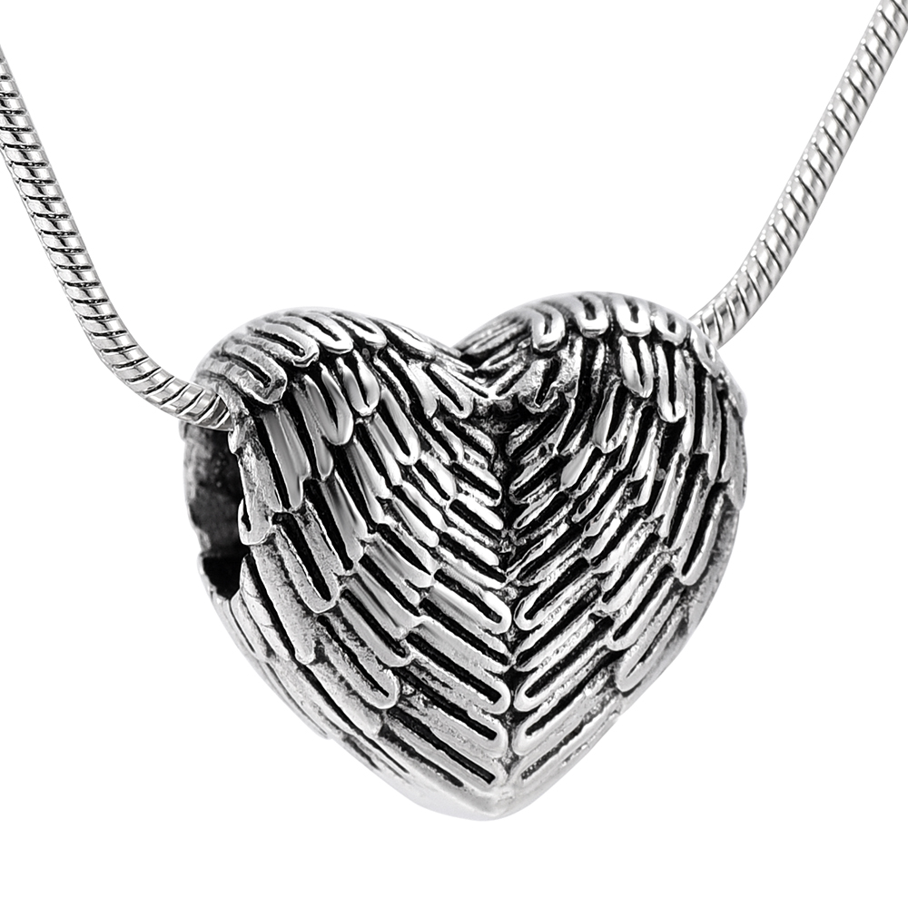 

IJD9990 Angel Wings Heart Shape Ashes Holder Keepsake Memorial Cremation Urn Necklace Personalized Pendant Ashes Keepsake Jewelry