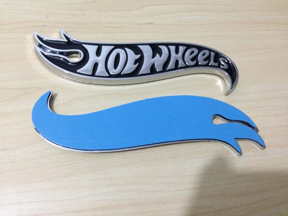

Chrome Hot-Wheels Badge Hot Rod, Mustang, Camaro Flames Emblem, Customize