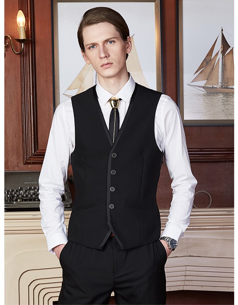 

Cheap And Fine Single breasted Single breasted Vests British style for men Suitable for men's wedding / dance / dinner best men's vest A18, White